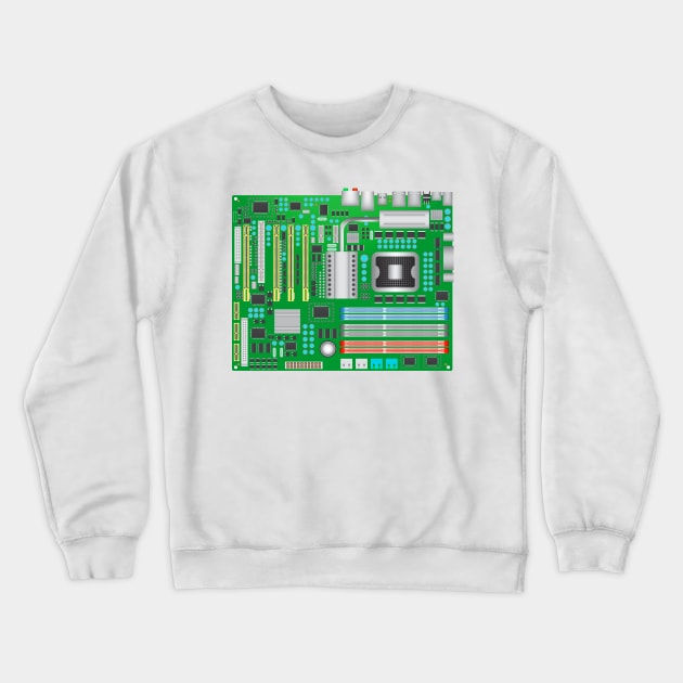 Classic Computer Mainboard for Geeks Crewneck Sweatshirt by dcohea